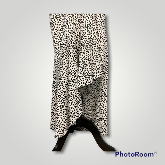 Bcx Ruffle Maxi Dress White Black Dots Off Shoulder Asymmetrical Juniors Size XS - Picture 7 of 12